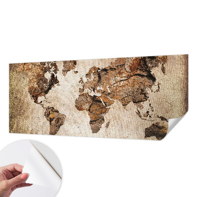 Fotobehang kinderkamer met houten kaart als print