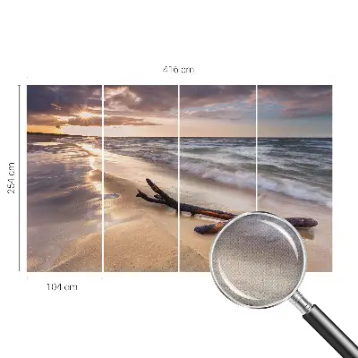 Zelfklevende behangsticker met motief van een westelijk strand
