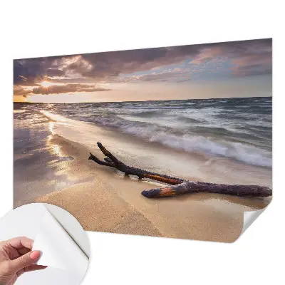 Zelfklevende behangsticker met motief van een westelijk strand