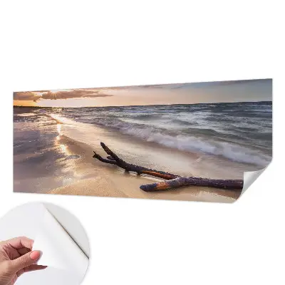 Zelfklevende behangsticker met motief van een westelijk strand