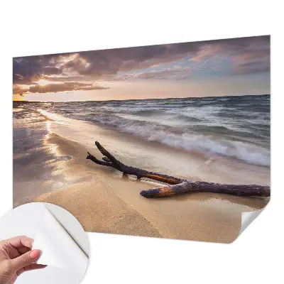 Zelfklevende behangsticker met motief van een westelijk strand