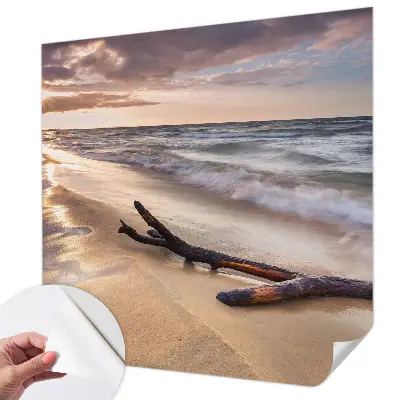 Zelfklevende behangsticker met motief van een westelijk strand