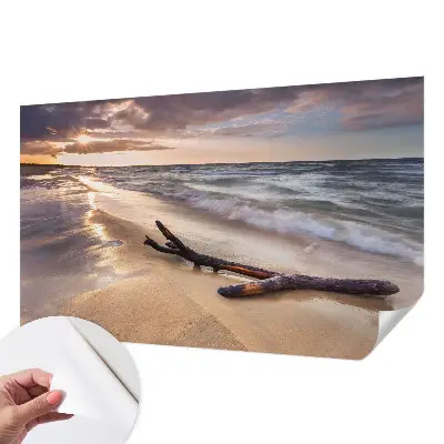 Zelfklevende behangsticker met motief van een westelijk strand