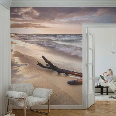 Zelfklevende behangsticker met motief van een westelijk strand