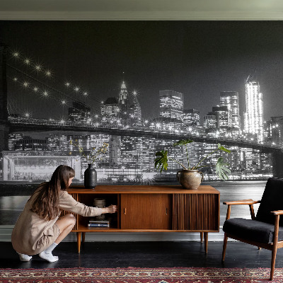 Zelfklevend fotobehang op maat met nachtelijk panorama