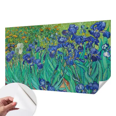 Fotobehang voor de kinderkamer met een patroon van tuinbloemen