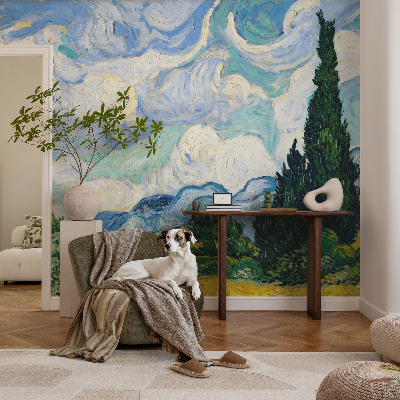 Fotobehang voor kinderkamer met een expressief wolkenmotief