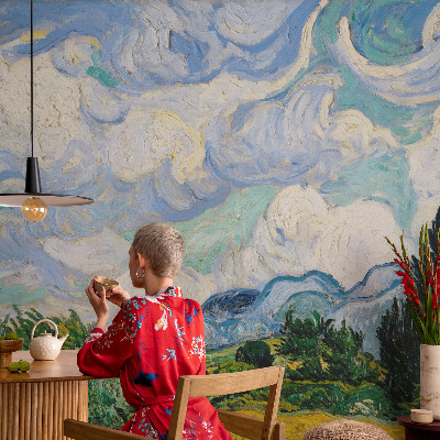 Fotobehang voor kinderkamer met een expressief wolkenmotief