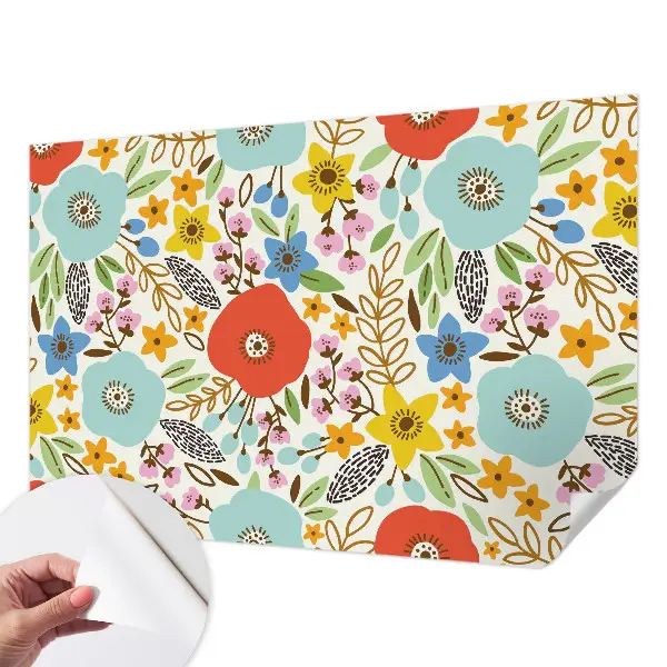 Zelfklevende behangsticker met bloemenpatroon