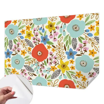 Zelfklevende behangsticker met bloemenpatroon