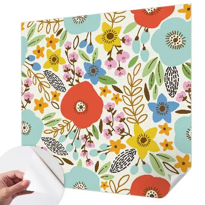 Zelfklevende behangsticker met bloemenpatroon