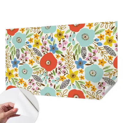 Zelfklevende behangsticker met bloemenpatroon