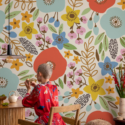 Zelfklevende behangsticker Bloemenpatroon