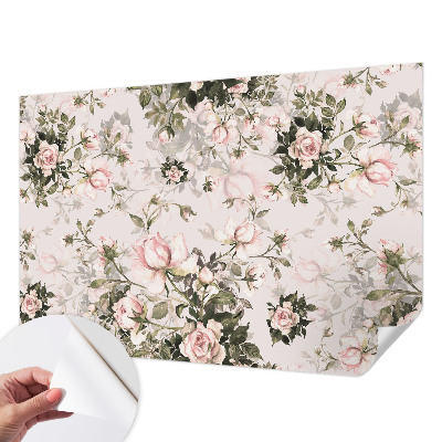 Foto behang voor de kinderkamer met een bloemenpatroon