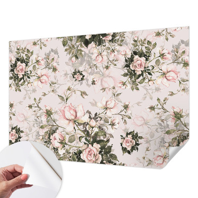 Foto behang voor de kinderkamer met een bloemenpatroon