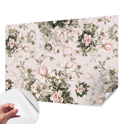 Foto behang voor de kinderkamer met een bloemenpatroon