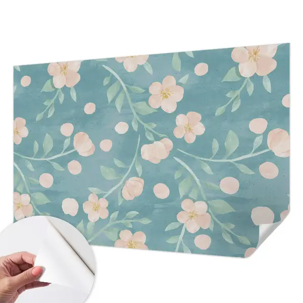 Fotobehang tienerkamer met een bloemrijk motief in een elegante stijl