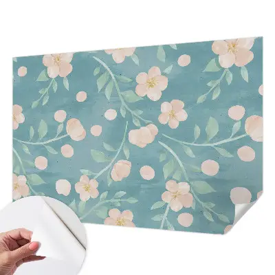 Fotobehang tienerkamer met een bloemrijk motief in een elegante stijl