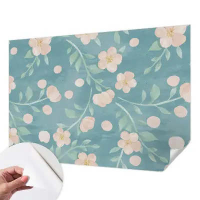 Fotobehang tienerkamer met een bloemrijk motief in een elegante stijl