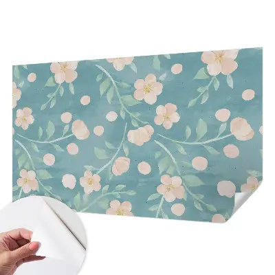 Fotobehang tienerkamer met een bloemrijk motief in een elegante stijl