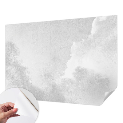Foto behang voor de keuken met een subtiel wolkenpatroon