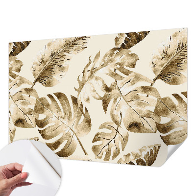 Zelfklevend fotobehang met een dessin van exotische flora