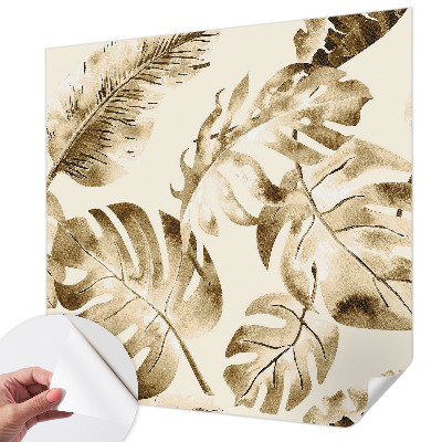 Zelfklevend fotobehang met een dessin van exotische flora