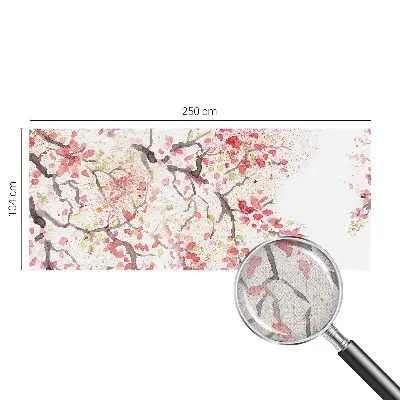 Fotobehang zelfklevend met bloeiende takken als patroon