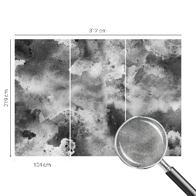 Zelfklevend fotobehang op maat met een ontwerp van grijze wolken