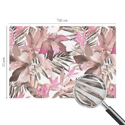 Zelfklevende behangsticker met een motief van exotische bloemen