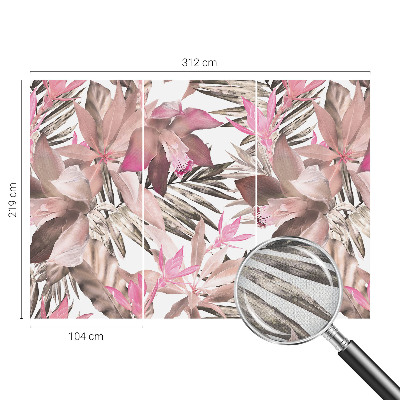 Zelfklevende behangsticker met een motief van exotische bloemen
