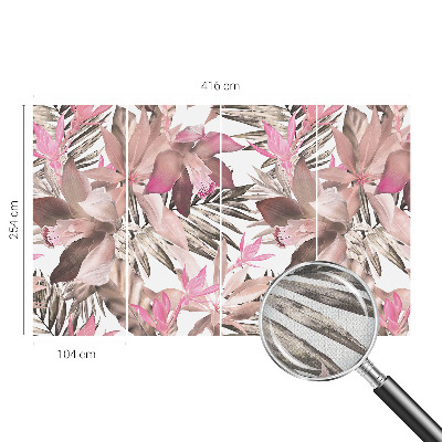 Zelfklevende behangsticker met een motief van exotische bloemen