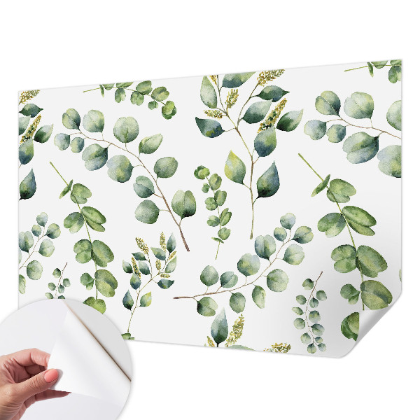 Fotobehang kinderkamer met groene bladeren als motief