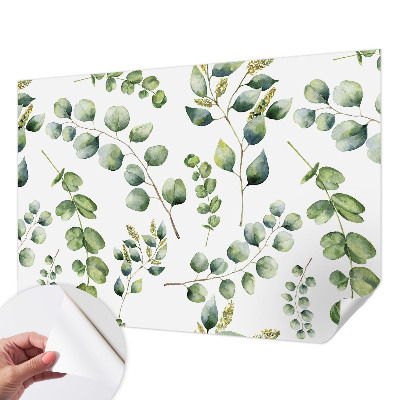 Fotobehang kinderkamer met groene bladeren als motief