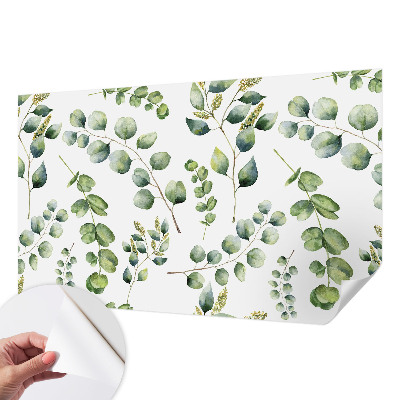 Fotobehang kinderkamer met groene bladeren als motief