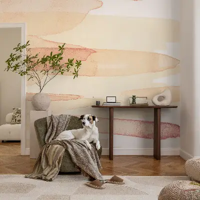 Fotobehang voor kinderkamer met pastelstreken
