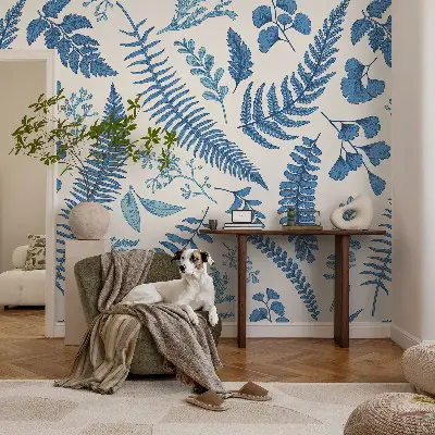 Fotobehang voor de kinderkamer met botanische patronen