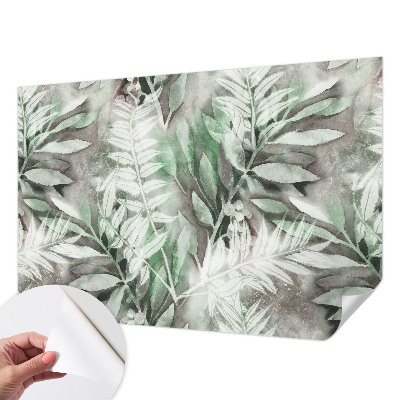 Fotobehang zelfklevend met aquarelbladeren