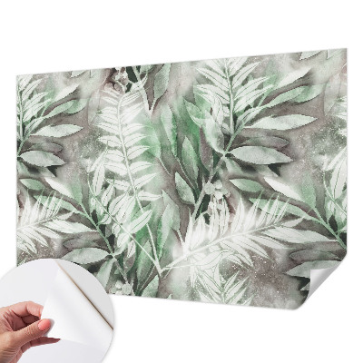 Fotobehang zelfklevend met aquarelbladeren