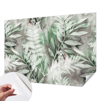 Fotobehang zelfklevend met aquarelbladeren