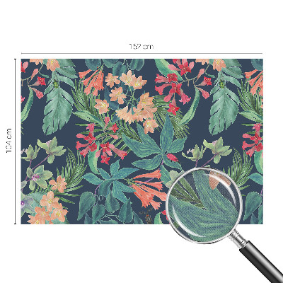 Foto behang voor de keuken met een tropisch bloemenmotief