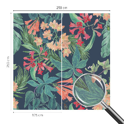 Foto behang voor de keuken met een tropisch bloemenmotief