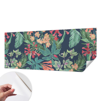 Foto behang voor de keuken Tropische bloemen
