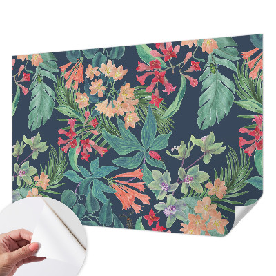 Foto behang voor de keuken Tropische bloemen