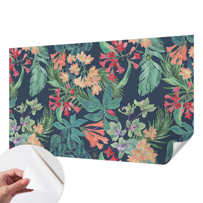 Foto behang voor de keuken Tropische bloemen