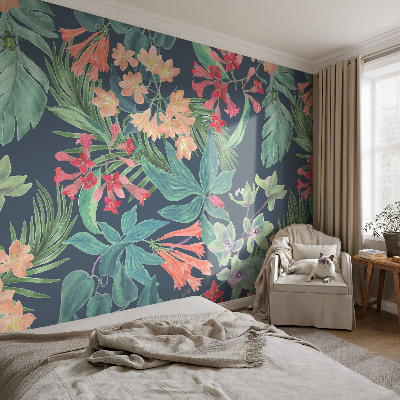 Foto behang voor de keuken Tropische bloemen