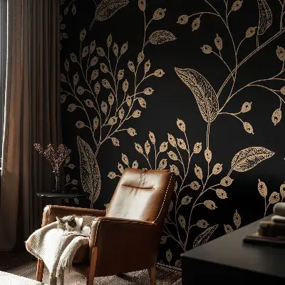 Zelfklevend fotobehang op maat met een botanisch elegant motief
