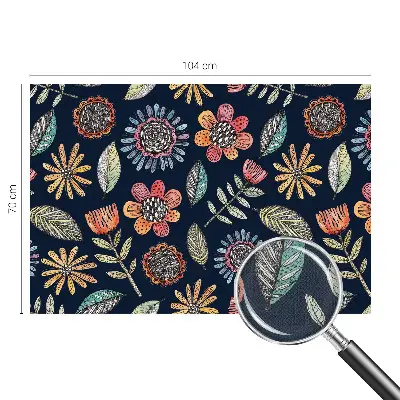Zelfklevende behangsticker met bloemenmozaïek