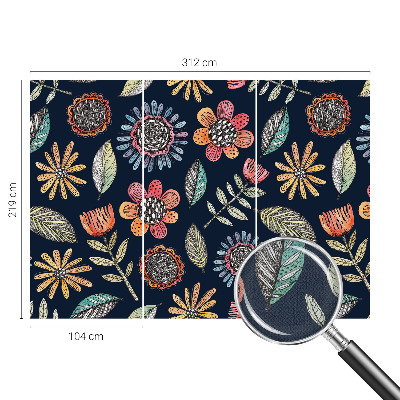 Zelfklevende behangsticker Bloemenmozaïek