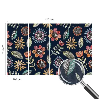 Zelfklevende behangsticker met bloemenmozaïek